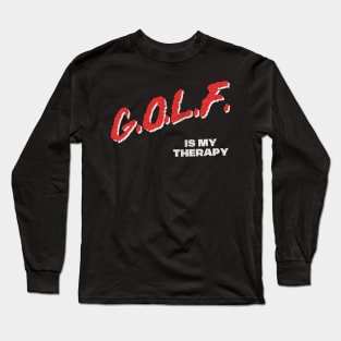 Golf Is My Therapy / 80s Style Golf Lover Faded Design Long Sleeve T-Shirt